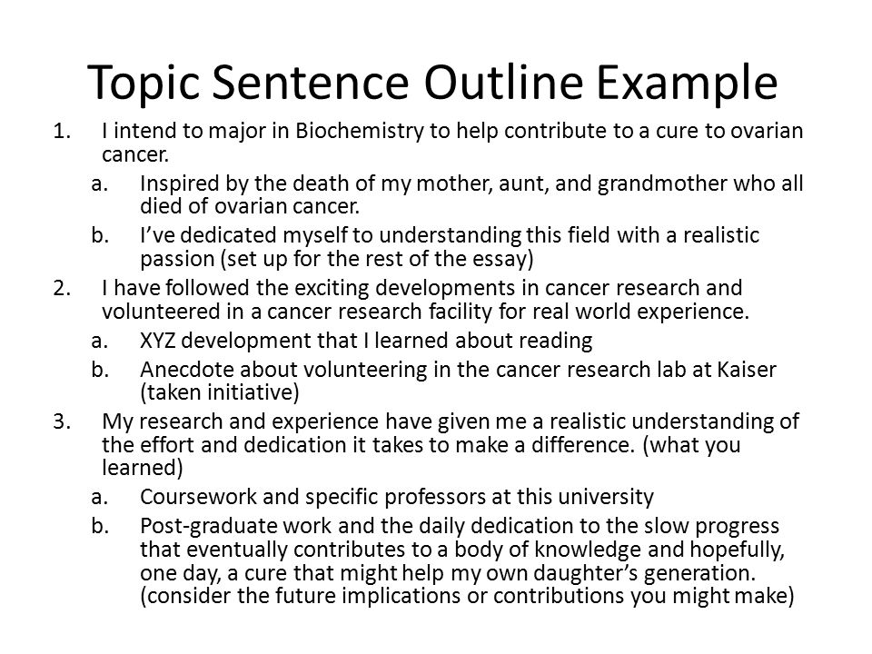 Sentence outline with thesis statement